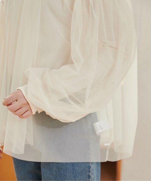 「ANGIE」 長袖ブラウス FREE アイボリー レディース_画像3