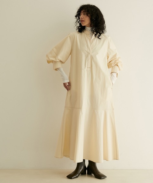 「SALON adam et rope'」 長袖ワンピース FREE ブラック レディース_画像2