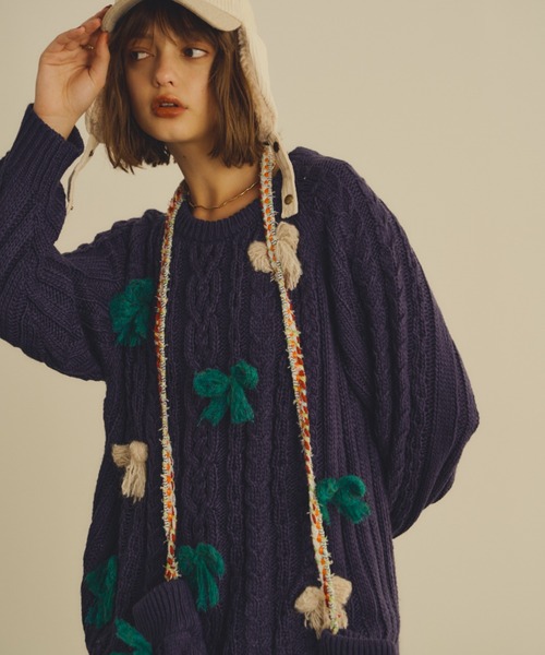 「Unitage」 長袖ニット FREE アイボリー レディース_画像2