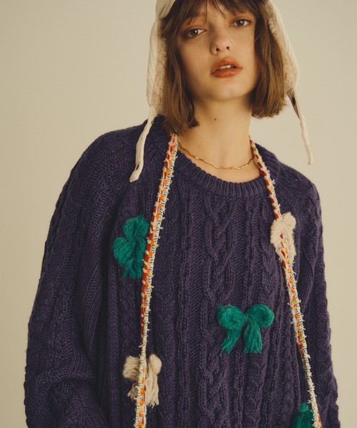 「Unitage」 長袖ニット FREE アイボリー レディース_画像3