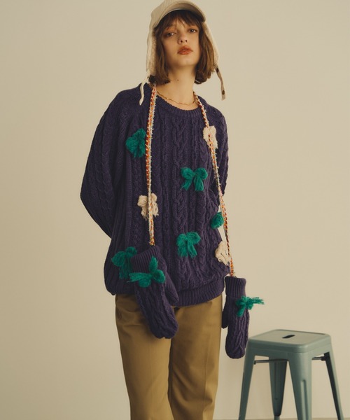 「Unitage」 長袖ニット FREE アイボリー レディース_画像6