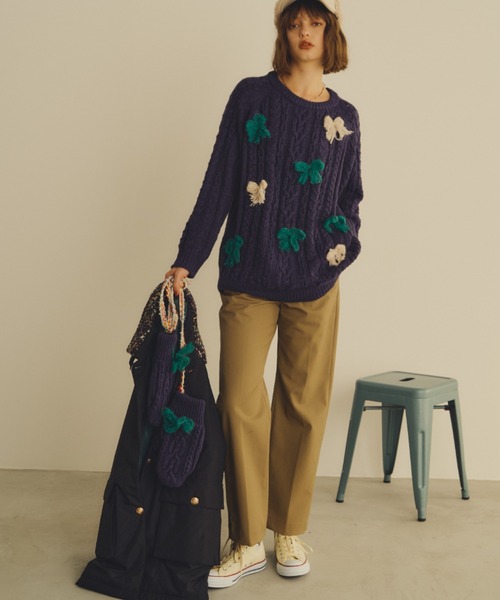 「Unitage」 長袖ニット FREE アイボリー レディース_画像9