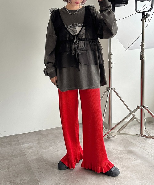 「apres jour mignon」 パンツ MEDIUM レッド レディース_画像9