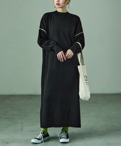 「Fashion Letter」 ニットワンピース M ブラック レディース_画像4