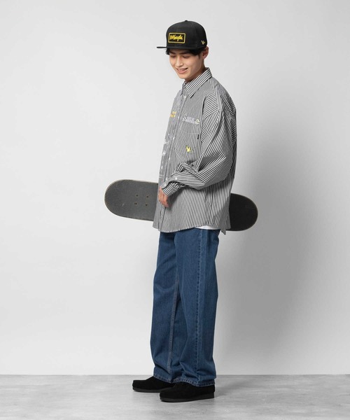 「（What it isNt）ART BY MARKGONZALES」 長袖シャツ M サックスブルー メンズ_画像3