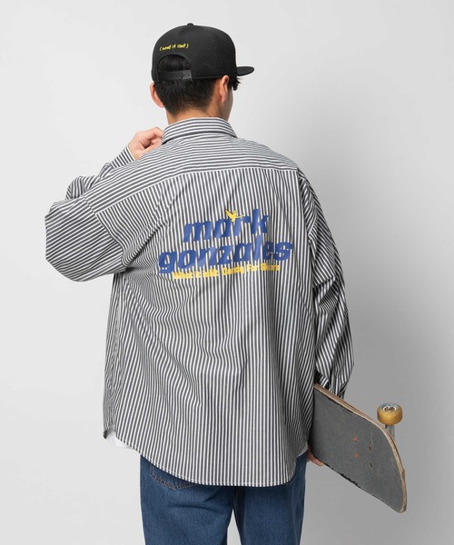 「（What it isNt）ART BY MARKGONZALES」 長袖シャツ M サックスブルー メンズ_画像5