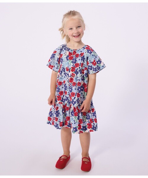 PETIT BATEAU（プチバトー） ワンピース フラワープリントワンピース 