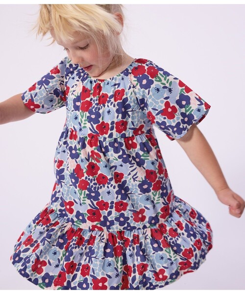 PETIT BATEAU（プチバトー） ワンピース フラワープリントワンピース