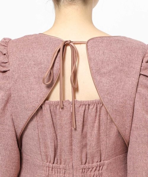 「mysty woman」 長袖ワンピース FREE チャコールグレー レディース_画像4