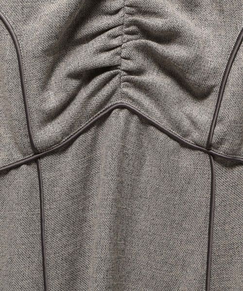 「mysty woman」 長袖ワンピース FREE チャコールグレー レディース_画像7