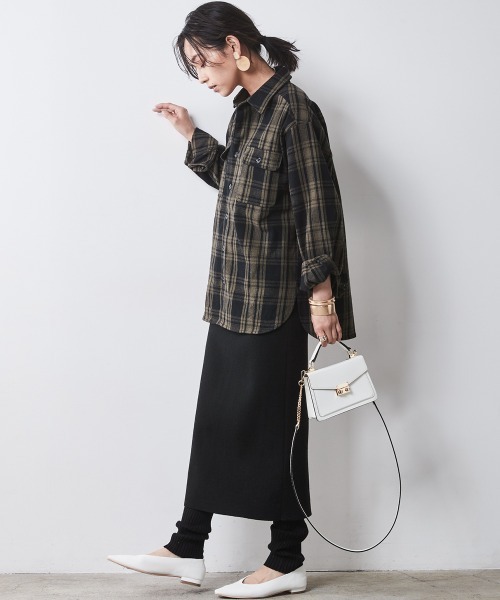 「CHIC STYLE」 長袖ネルシャツ 3L ブラウン レディース_画像4
