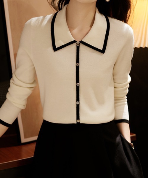 「deux amour」 ニットカーディガン FREE ホワイト レディース_画像2