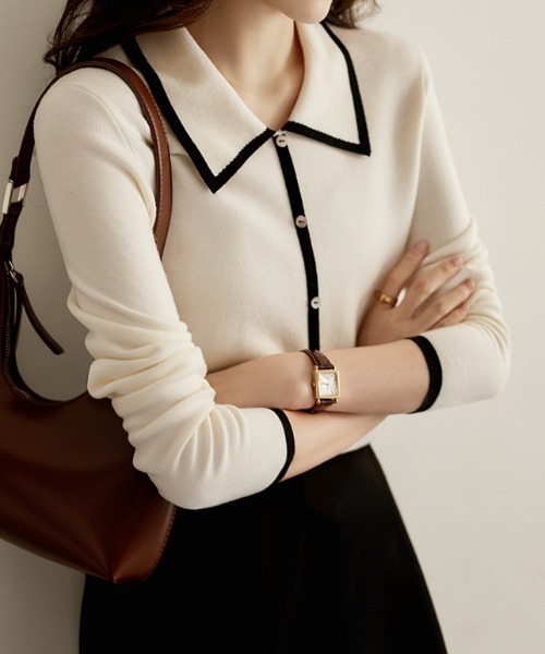 「deux amour」 ニットカーディガン FREE ホワイト レディース_画像3