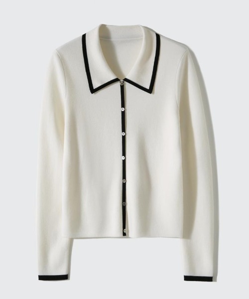 「deux amour」 ニットカーディガン FREE ホワイト レディース_画像5