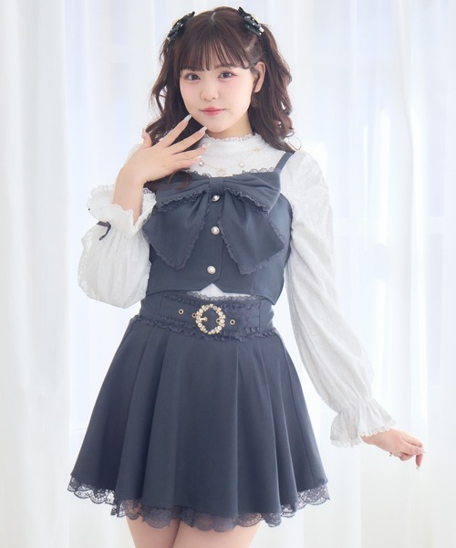 PUTUMAYO フリルカットソー スカラップスカート セット ROJITA（ロジータ） スカート 「セットアップ対応」ベルトデザイン