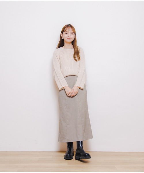 「flower」 長袖ニット FREE ベージュ レディース_画像3