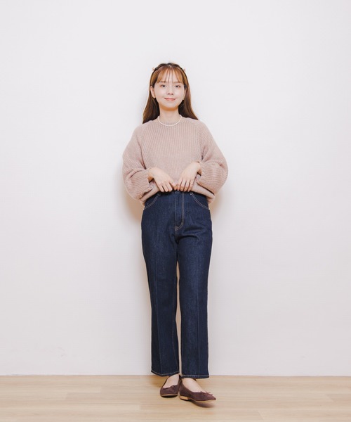 「flower」 長袖ニット FREE ベージュ レディース_画像4