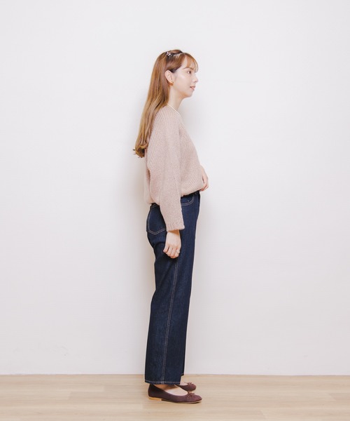 「flower」 長袖ニット FREE ベージュ レディース_画像6
