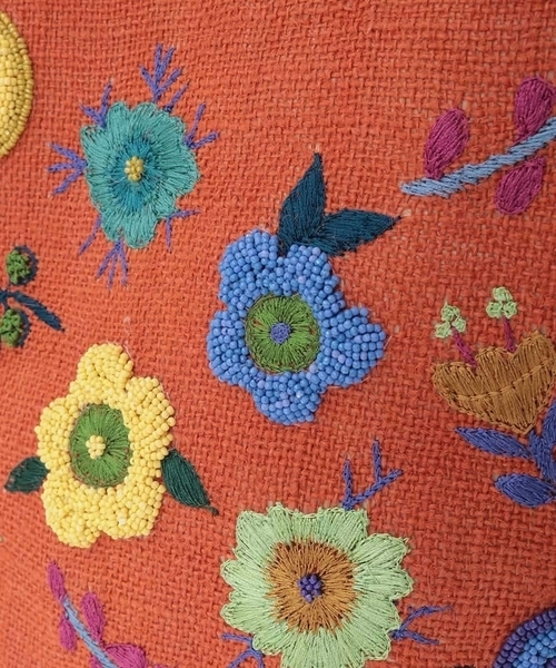 Jocomomola（ホコモモラ） トートバッグ フラワービーズ刺繍トート