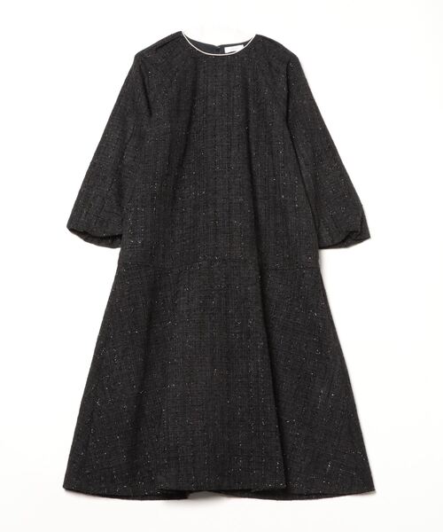 「SHIPS any」 7分袖ワンピース ONE SIZE ブラック レディースの画像
