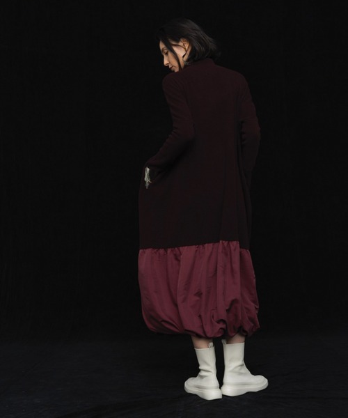 「LA LIGNE ROPE'」 長袖ワンピース 0 ワイン レディース_画像3