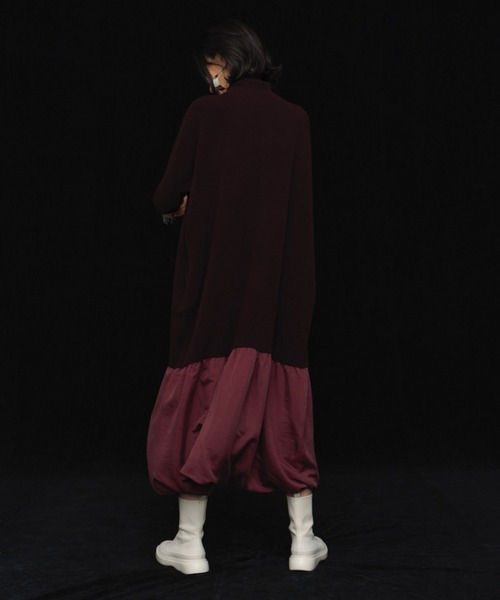 「LA LIGNE ROPE'」 長袖ワンピース 0 ワイン レディース_画像9