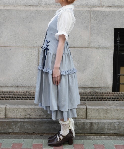 axes femme POETIQUE ワンピース ダブルリボンストライプJSK