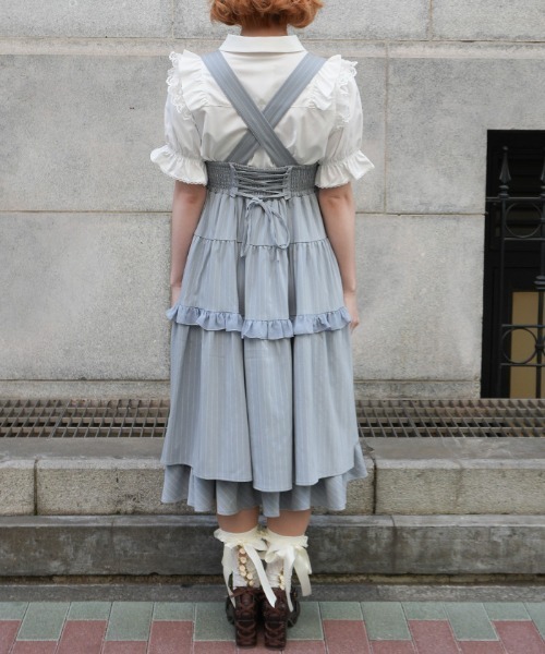 axes femme POETIQUE ワンピース ダブルリボンストライプJSK