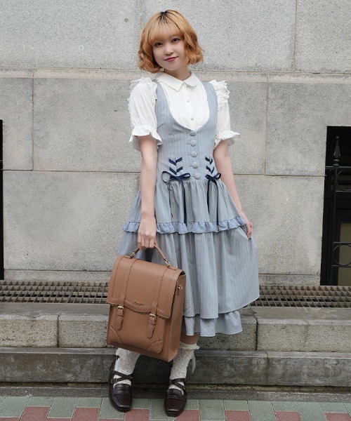 axes femme POETIQUE ワンピース ダブルリボンストライプJSK