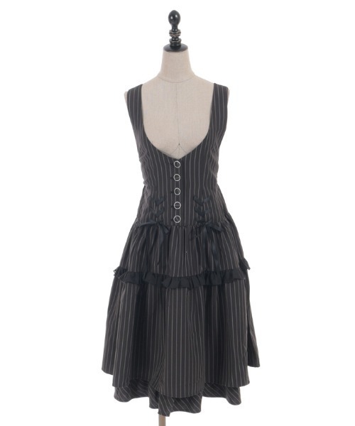 axes femme POETIQUE ワンピース ダブルリボンストライプJSK