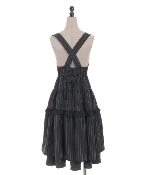 axes femme POETIQUE ワンピース ダブルリボンストライプJSK