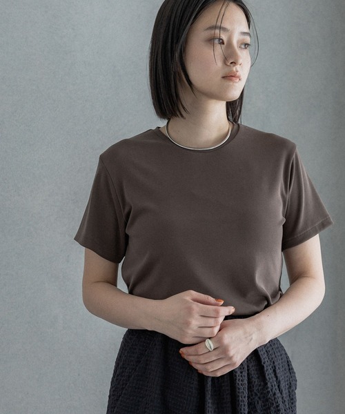 tシャツ 「理想のシンプルT」サンドウォッシュフライスTシャツ レディースの画像