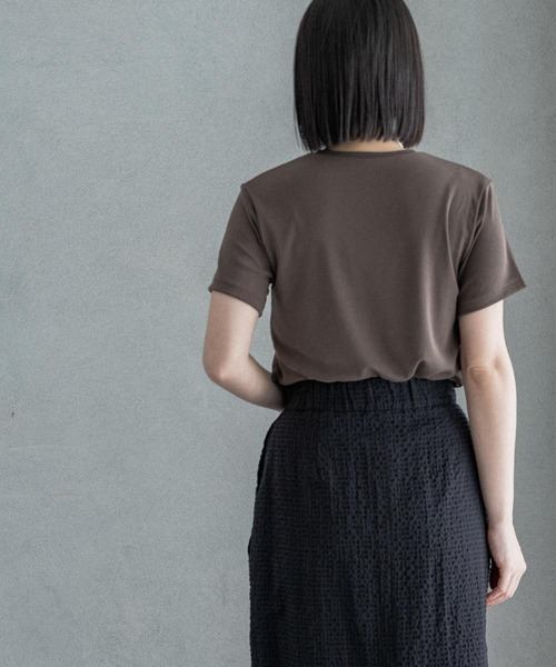 tシャツ 「理想のシンプルT」サンドウォッシュフライスTシャツ レディースの画像