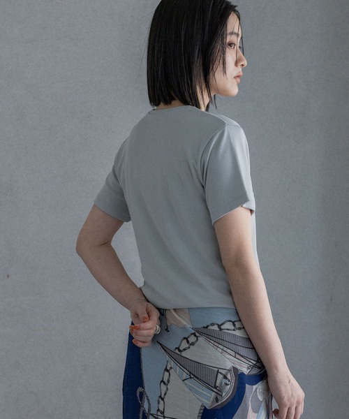 tシャツ 「理想のシンプルT」サンドウォッシュフライスTシャツ レディースの画像