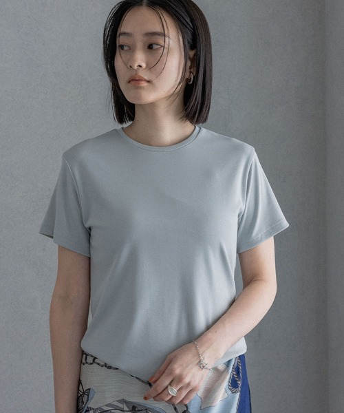 tシャツ 「理想のシンプルT」サンドウォッシュフライスTシャツ レディースの画像