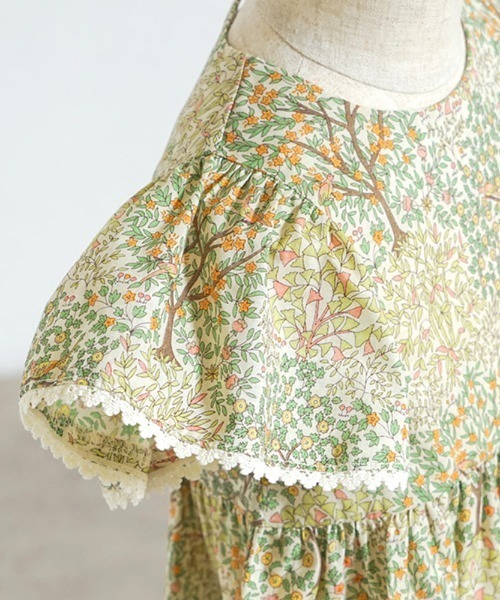 ベビー服 ロンパース 「Hoppetta plus(ホッペッタプラス)」オーガニックコットンリバティロンパース 70・80cmの画像