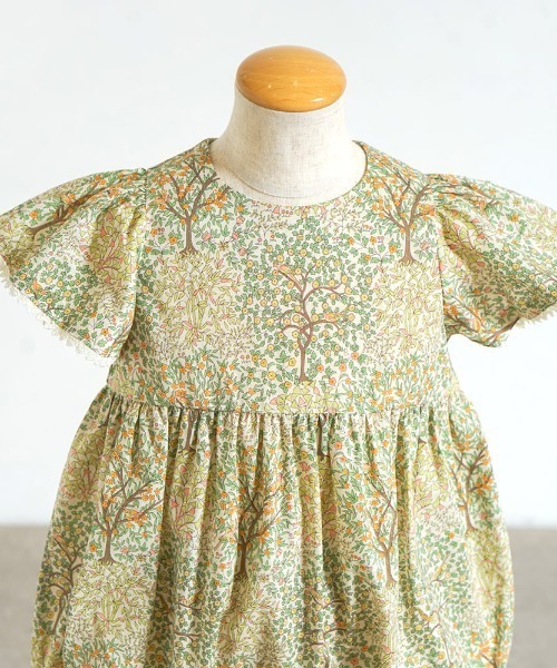ベビー服 ロンパース 「Hoppetta plus(ホッペッタプラス)」オーガニックコットンリバティロンパース 70・80cmの画像