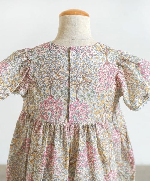 ベビー服 ロンパース 「Hoppetta plus(ホッペッタプラス)」オーガニックコットンリバティロンパース 70・80cmの画像