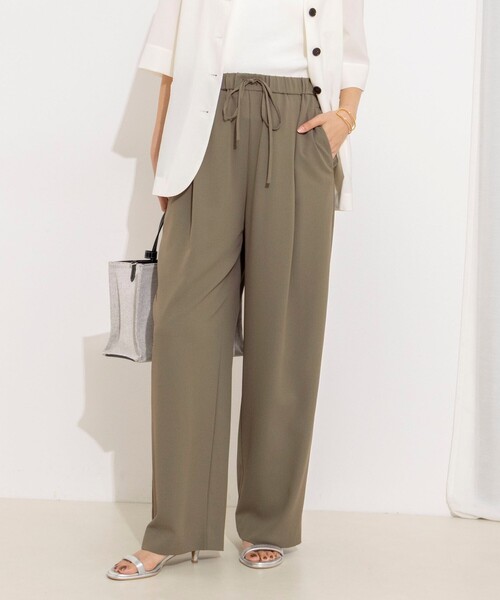 パンツ 「WEB＆一部店舗限定カラー」「セットアップ対応」ジョーゼットイージーワイドパンツ レディース