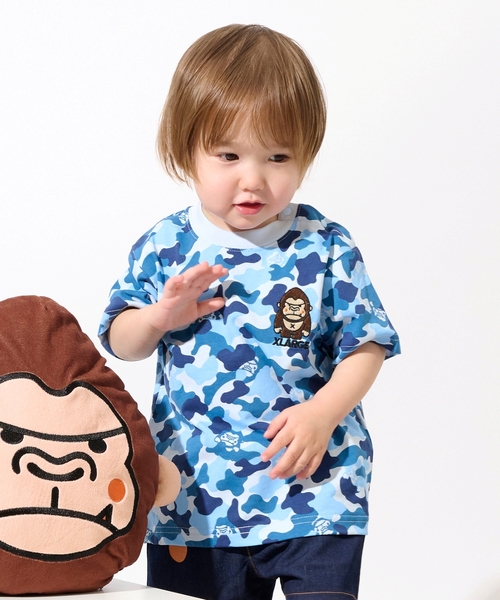 tシャツ ファニーゴリラカモ総柄 半袖Tシャツ キッズ 子供服 男の子の画像