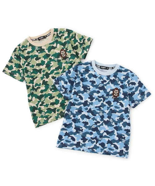 tシャツ ファニーゴリラカモ総柄 半袖Tシャツ キッズ 子供服 男の子の画像
