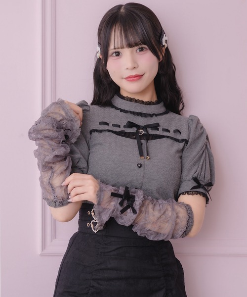ROJITA（ロジータ） tシャツ 半袖 レースアームウォーマー付きデコルテ 
