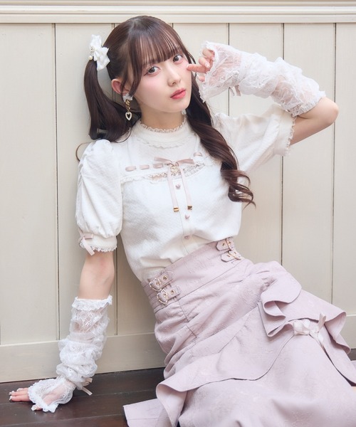 ROJITA（ロジータ） tシャツ 半袖 レースアームウォーマー付きデコルテ 