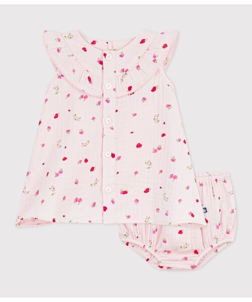 PETIT BATEAU（プチバトー） ワンピース ダブルガーゼワンピース