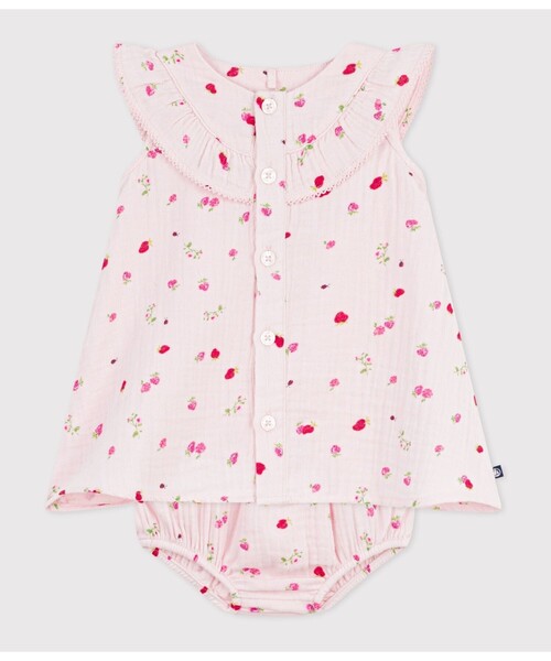 PETIT BATEAU（プチバトー） ワンピース ダブルガーゼワンピース
