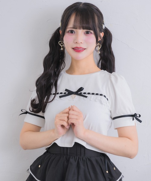 ROJITA（ロジータ） tシャツ 半袖 ボリューム袖レースデザインTシャツ