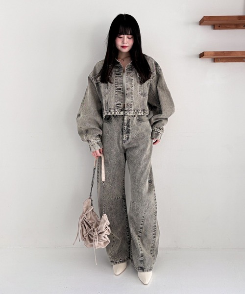 「Heather」 デニムパンツ M グレー レディース_画像3