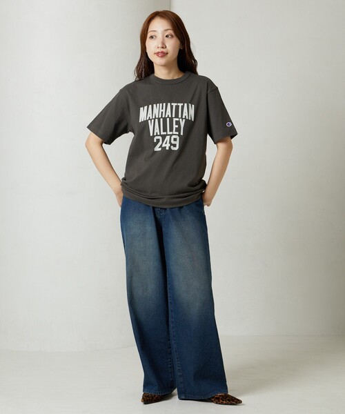 「FREAK'S STORE」 「champion」半袖Tシャツ LARGE オフホワイト レディース_画像2