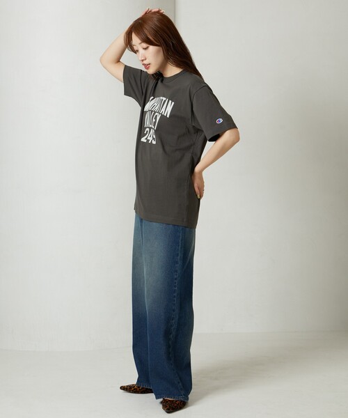 「FREAK'S STORE」 「champion」半袖Tシャツ LARGE オフホワイト レディース_画像4