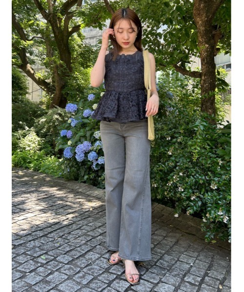 「SNIDEL」 ブーツカットデニムパンツ 1 青味 レディース